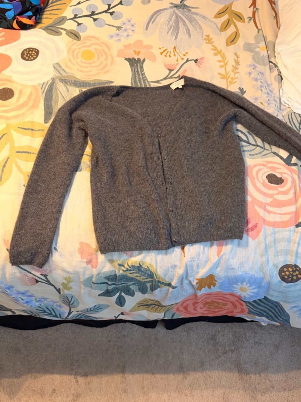 Sezane Barry Cardigan - Charcoal Gray
